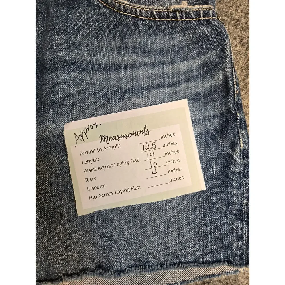 AGOLDE Parker High Rise Relaxed Cutoff Denim Shorts Blue Size 25